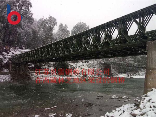 西藏林芝地區(qū)架设的贝雷钢桥